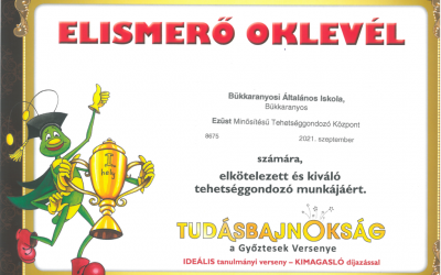 Elismerés az iskolának