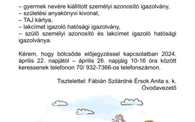 Óvodai beiratkozás